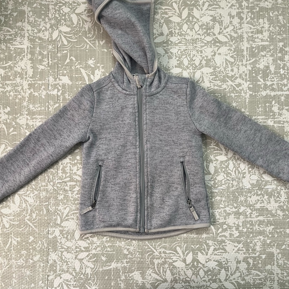 Kids' Gray Hooded Zip Sweatshirt